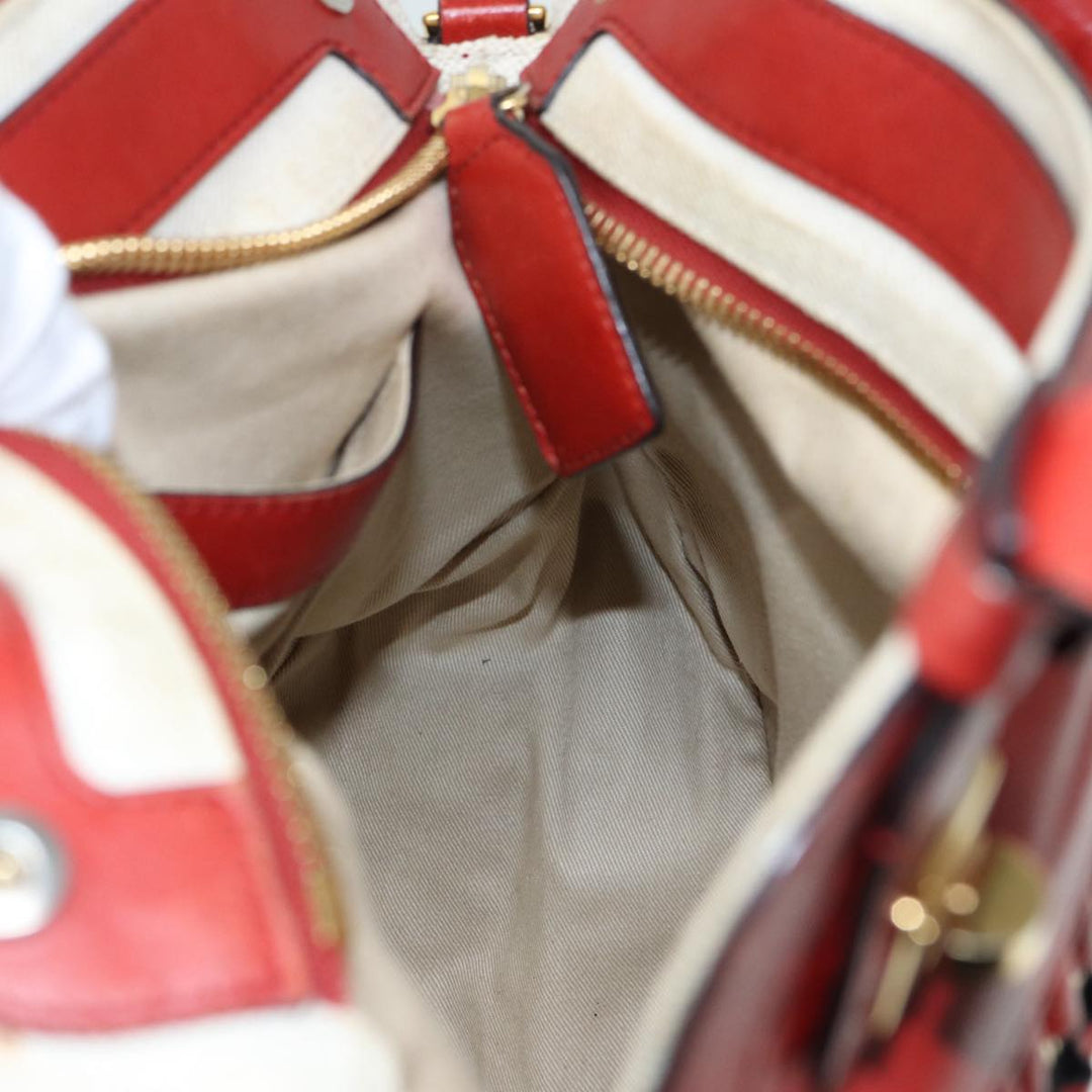 Chloe Hand Bag Leather Red Gold fm3784