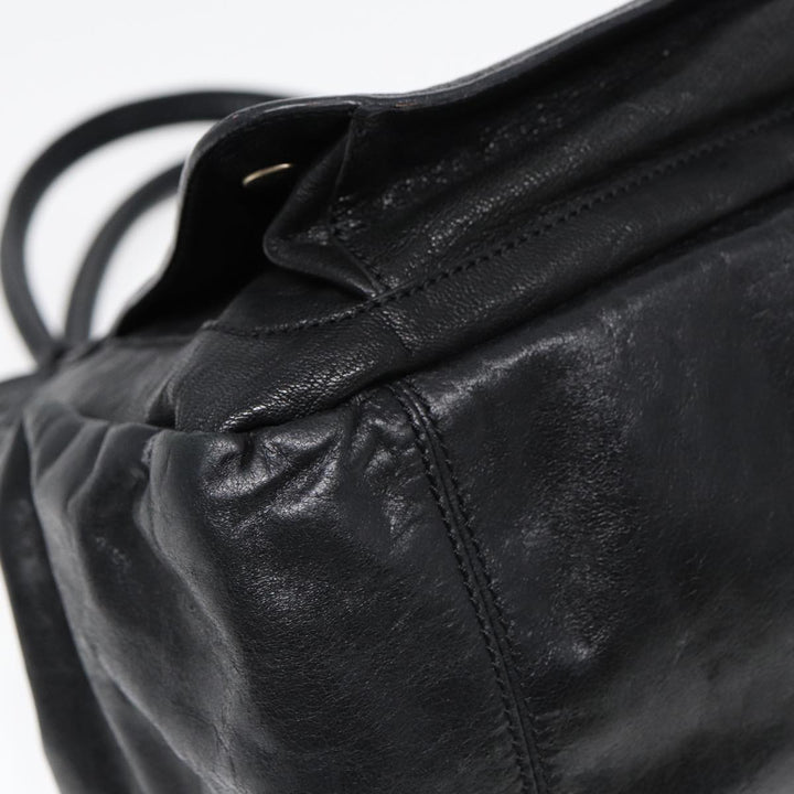 Chloe Hand Bag Leather Black Gold fm3790