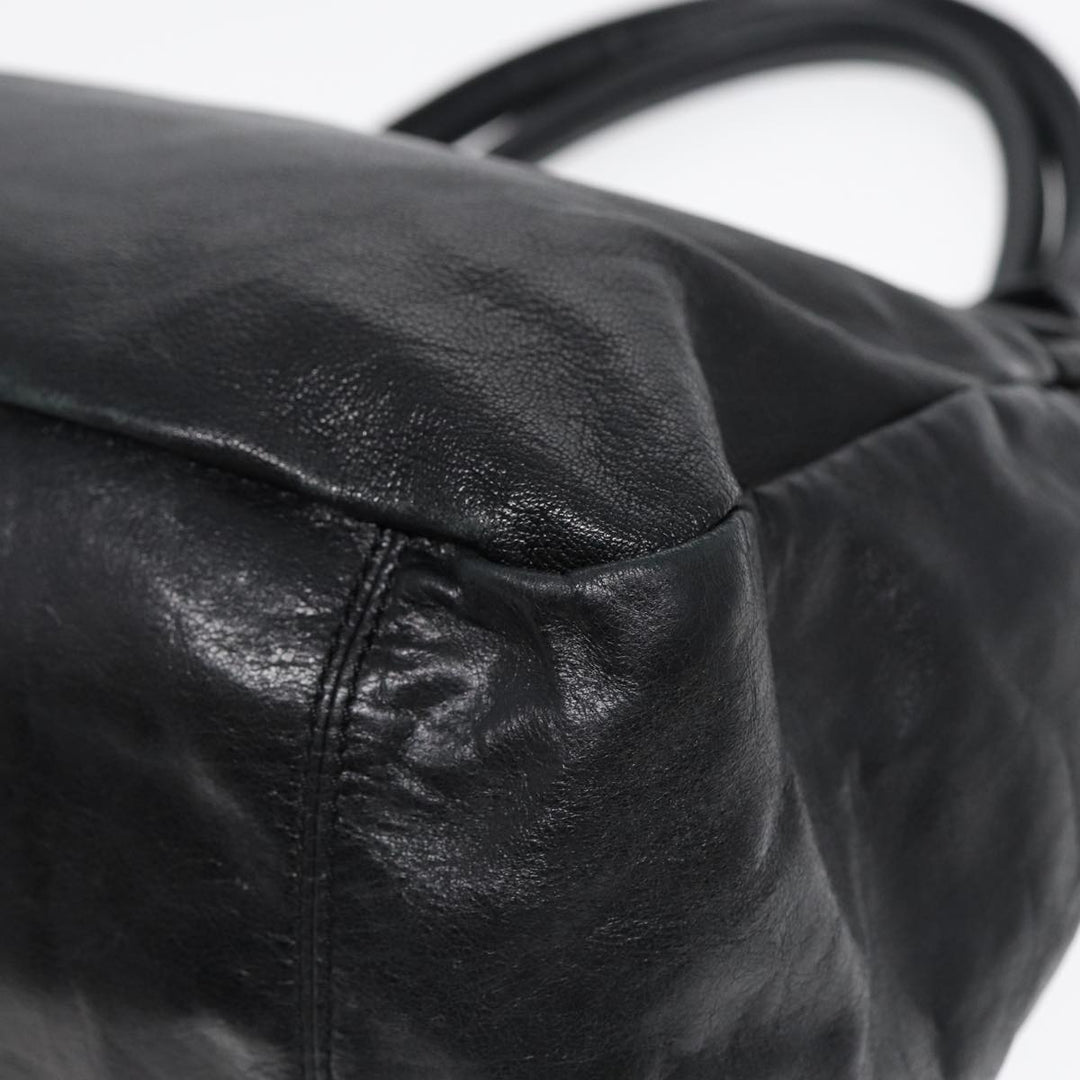 Chloe Hand Bag Leather Black Gold fm3790