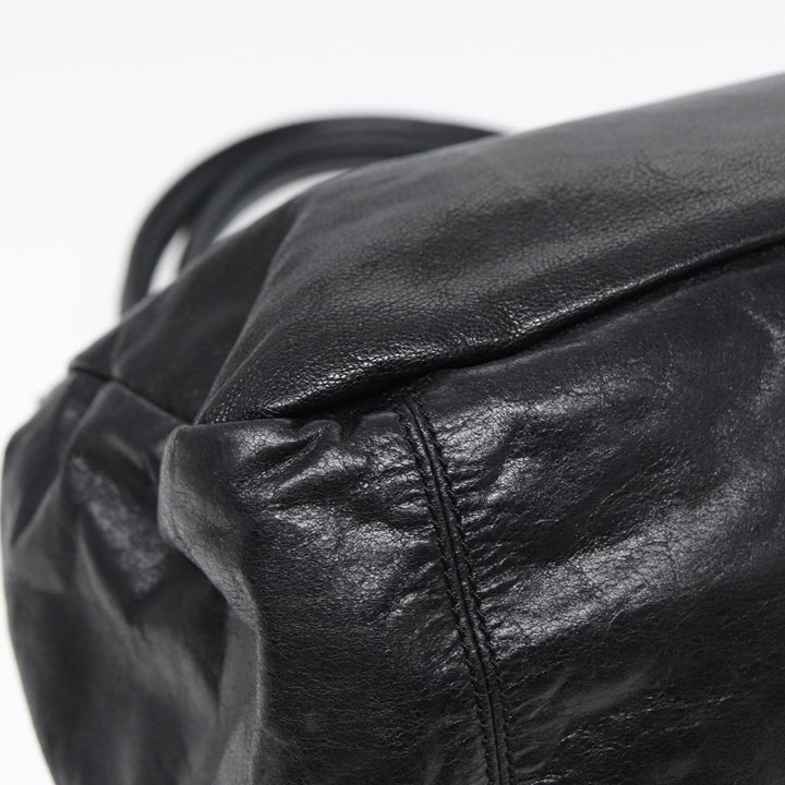 Chloe Hand Bag Leather Black Gold fm3790