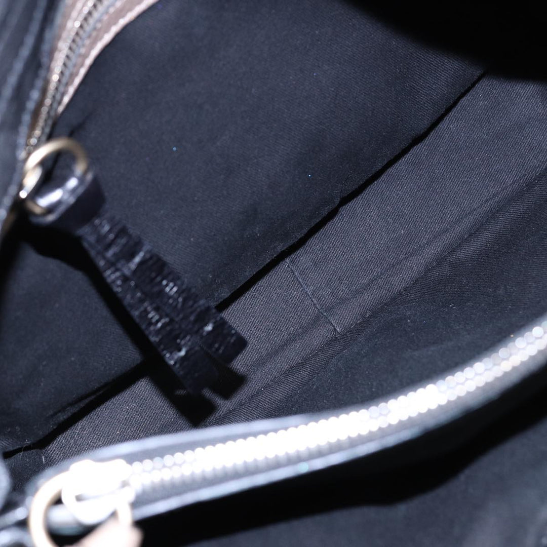Chloe Hand Bag Leather Black Gold fm3790