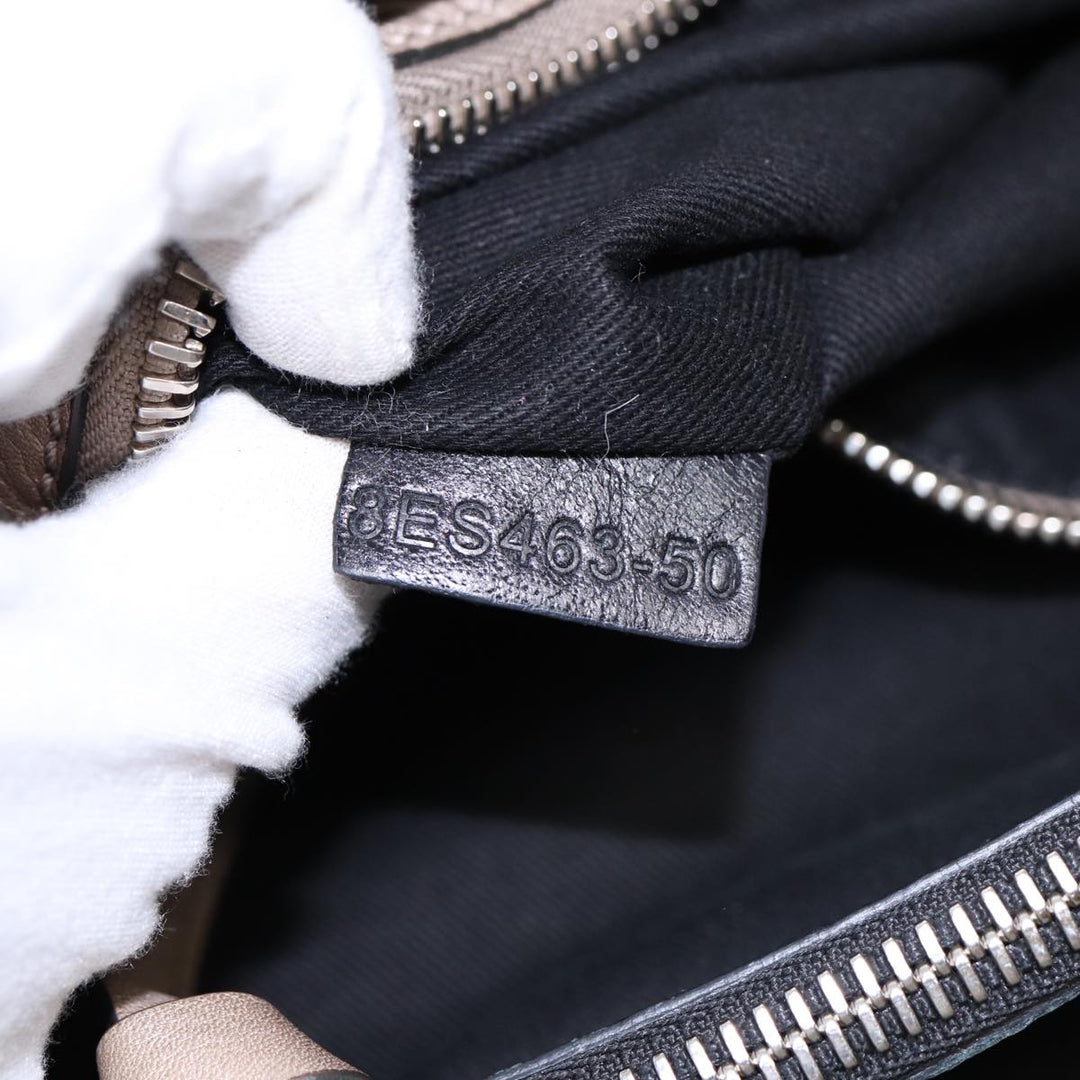 Chloe Hand Bag Leather Black Gold fm3790