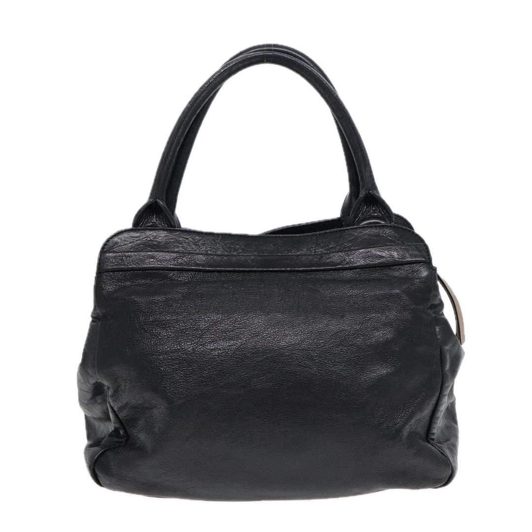 Chloe Hand Bag Leather Black Gold fm3790