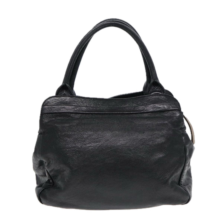 Chloe Hand Bag Leather Black Gold fm3790