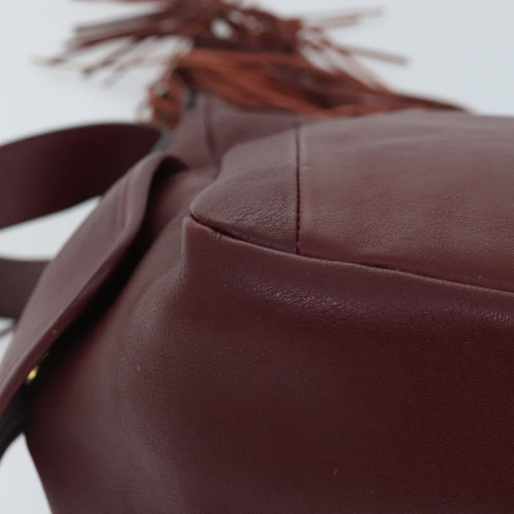Chloe Shoulder Bag Leather Red Gold fm3808