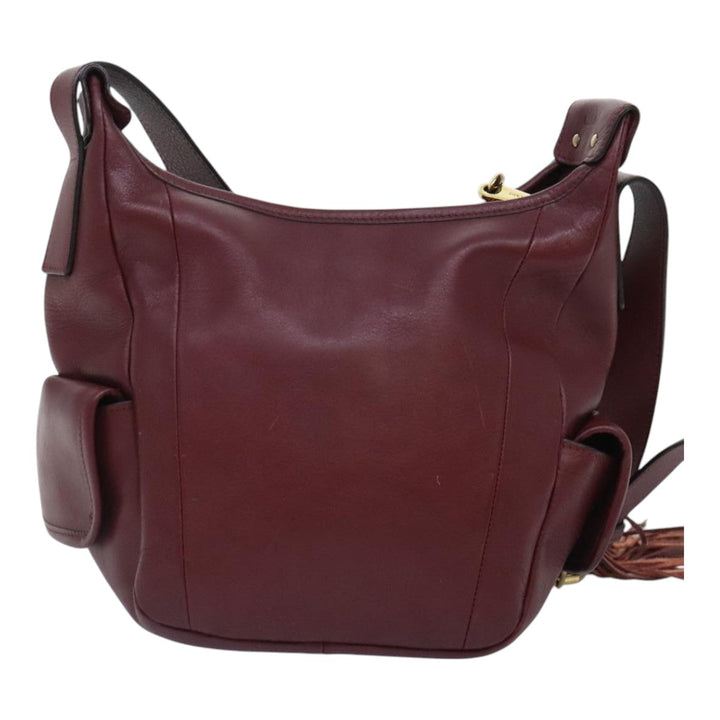 Chloe Shoulder Bag Leather Red Gold fm3808