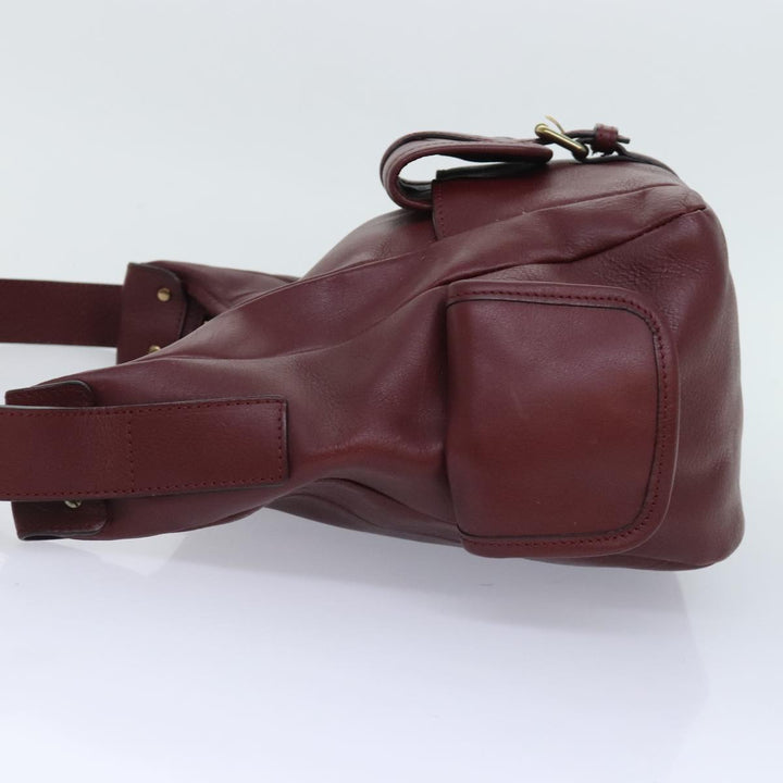 Chloe Shoulder Bag Leather Red Gold fm3808