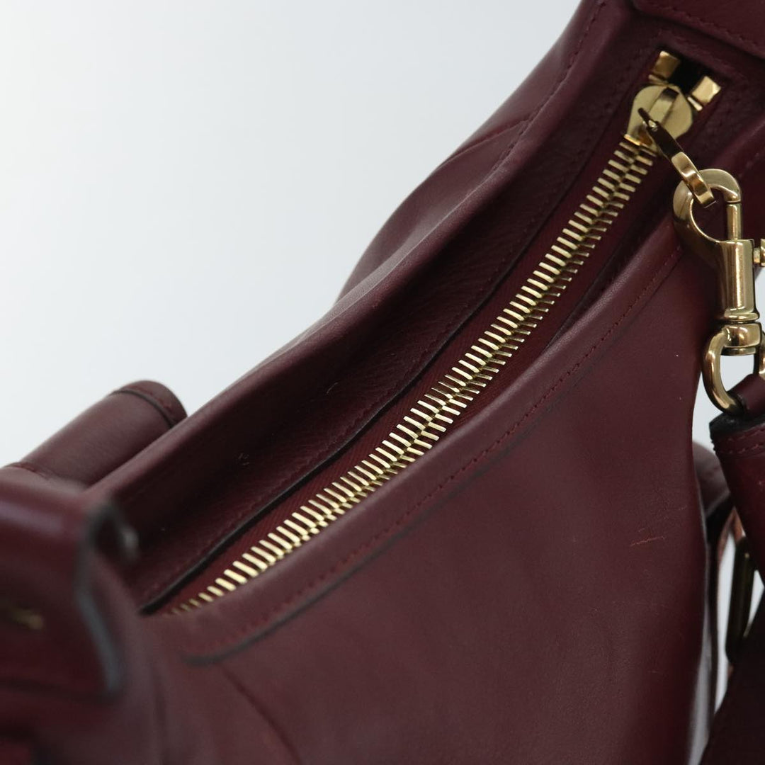 Chloe Shoulder Bag Leather Red Gold fm3808