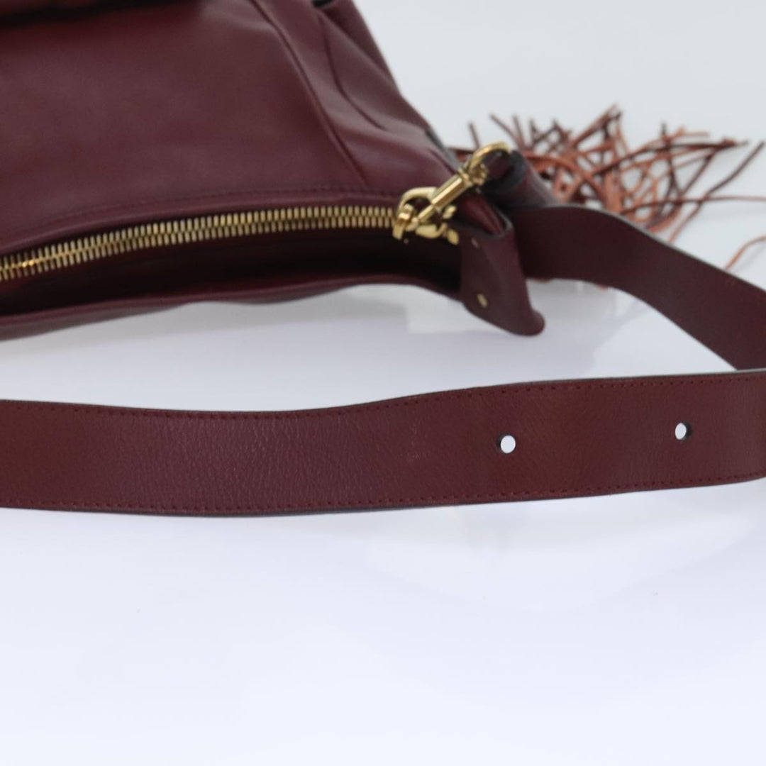 Chloe Shoulder Bag Leather Red Gold fm3808