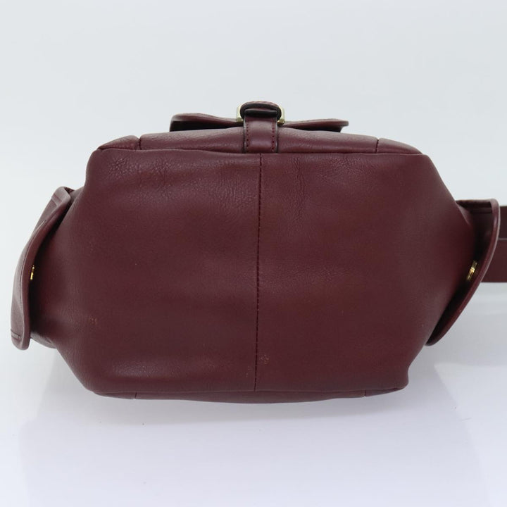 Chloe Shoulder Bag Leather Red Gold fm3808
