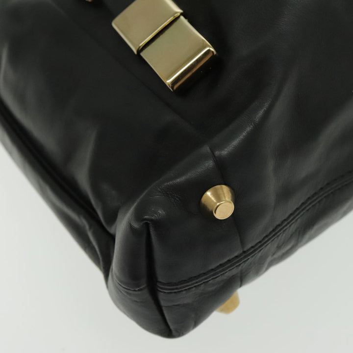 Chloe Victoria Hand Bag Leather 2way Black fm3978