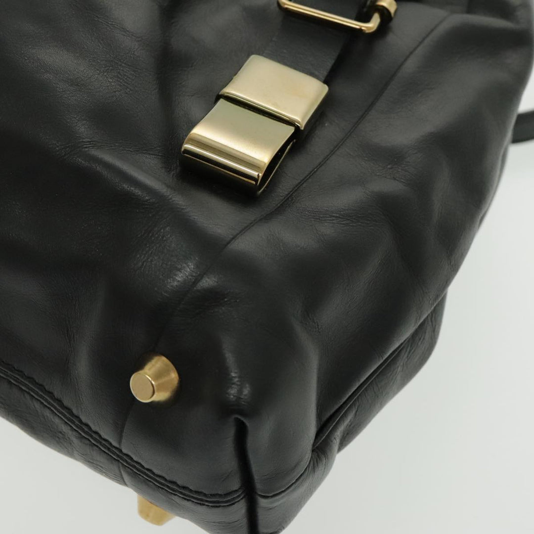 Chloe Victoria Hand Bag Leather 2way Black fm3978