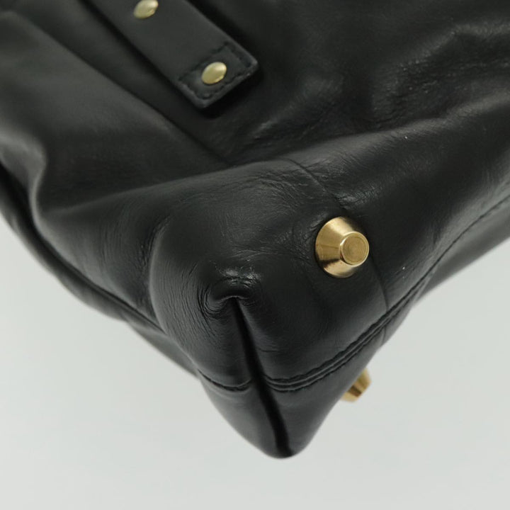 Chloe Victoria Hand Bag Leather 2way Black fm3978