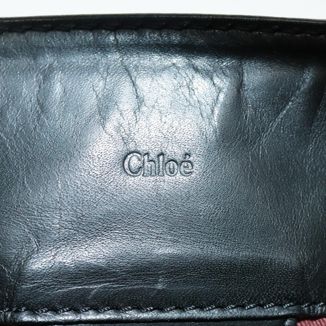 Chloe Victoria Hand Bag Leather 2way Black fm3978