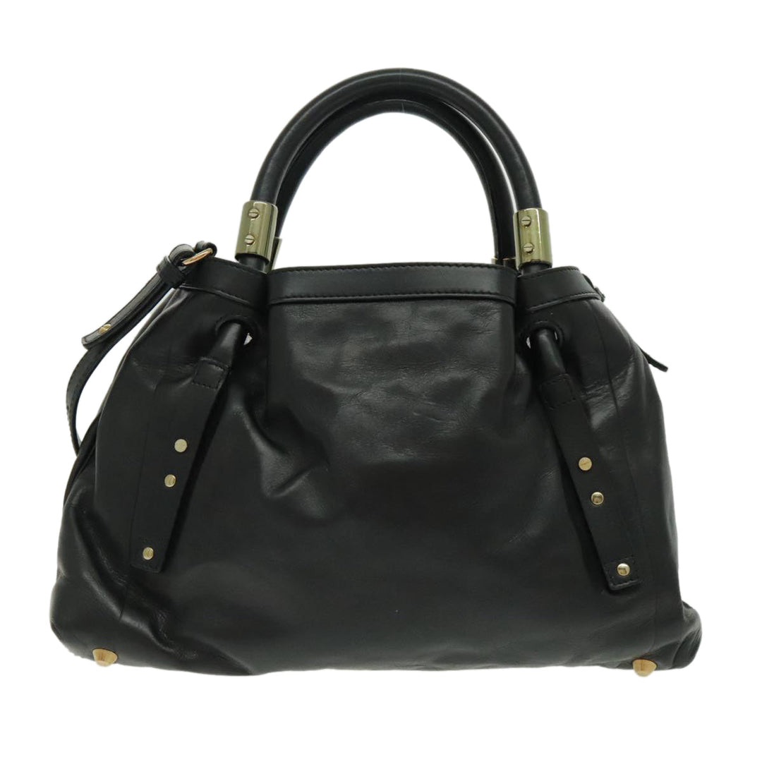 Chloe Victoria Hand Bag Leather 2way Black fm3978