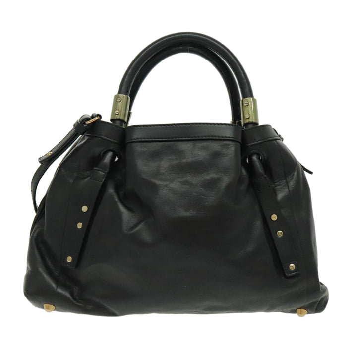 Chloe Victoria Hand Bag Leather 2way Black fm3978