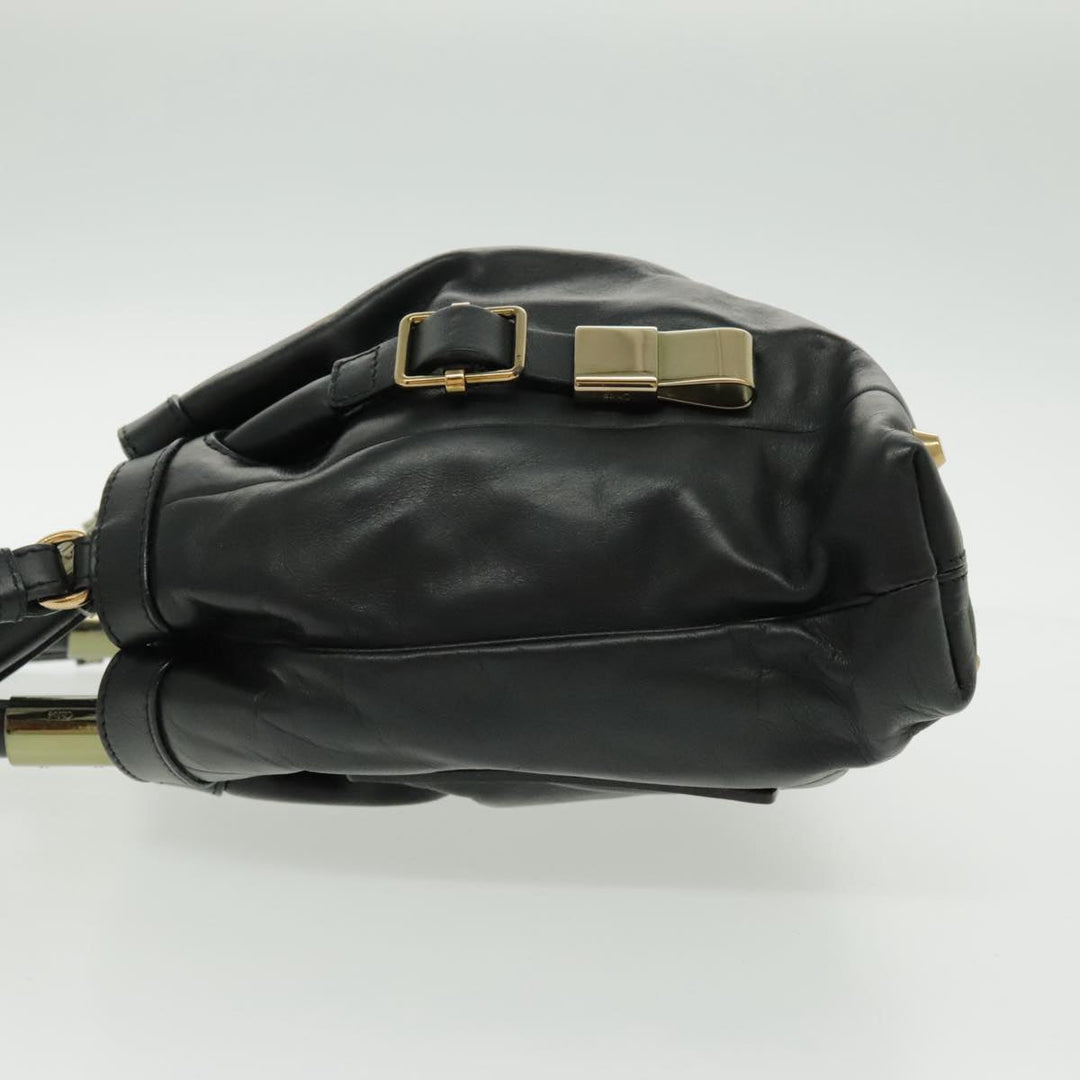 Chloe Victoria Hand Bag Leather 2way Black fm3978
