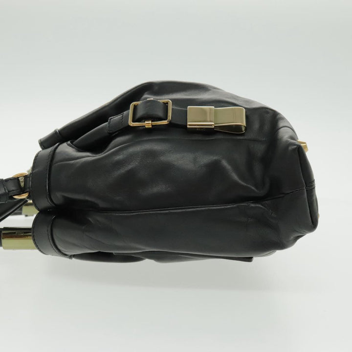 Chloe Victoria Hand Bag Leather 2way Black fm3978