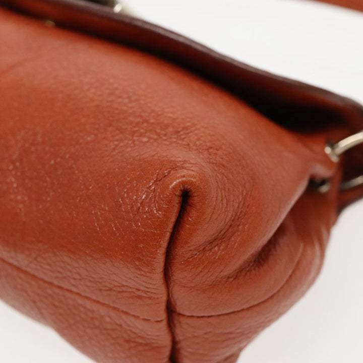 Chloe Lily Hand Bag Leather 2way Brown fm3985