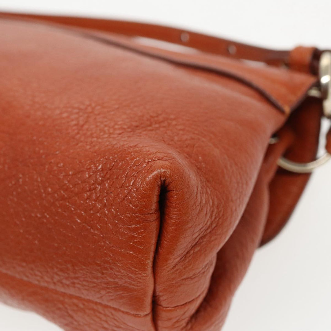Chloe Lily Hand Bag Leather 2way Brown fm3985