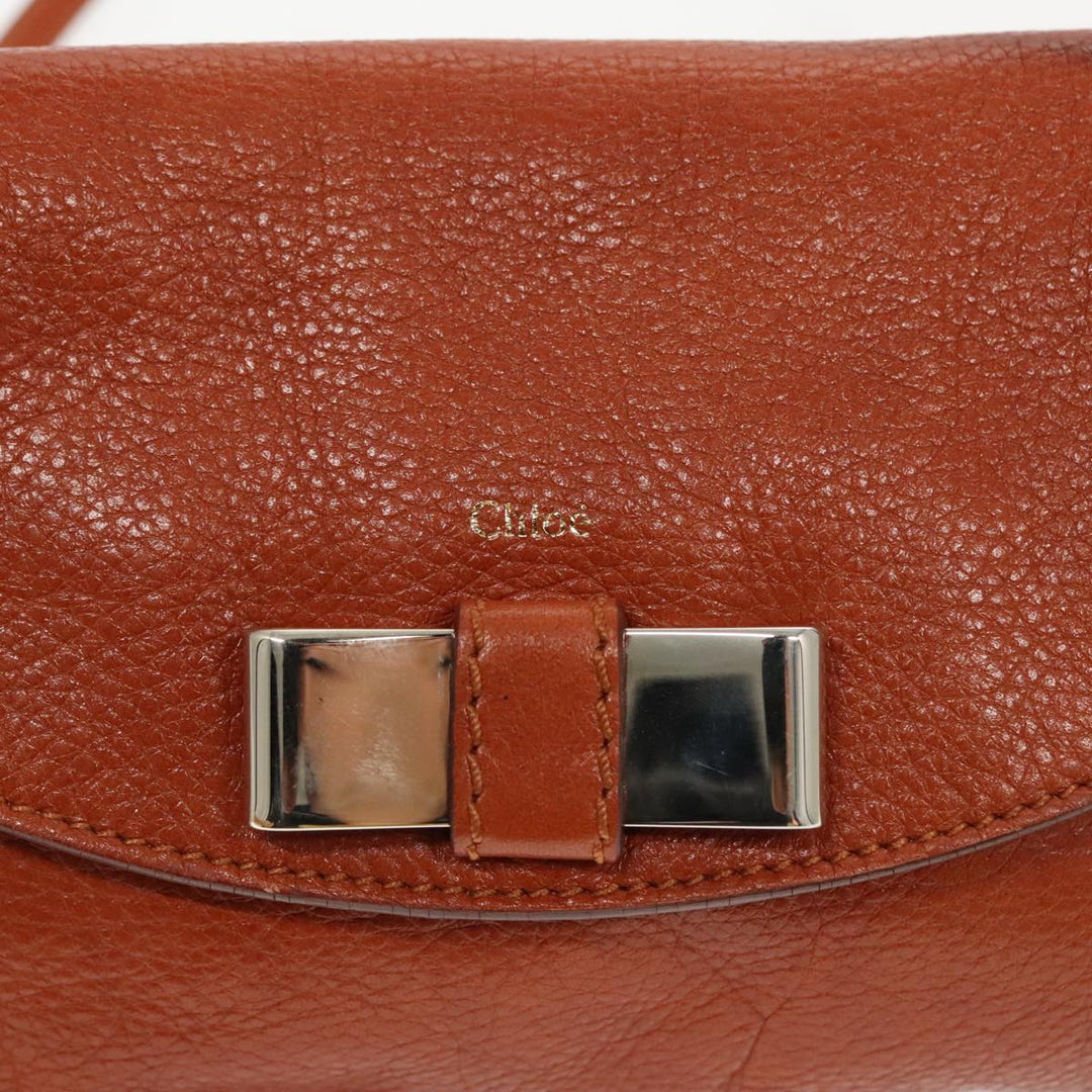 Chloe Lily Hand Bag Leather 2way Brown fm3985