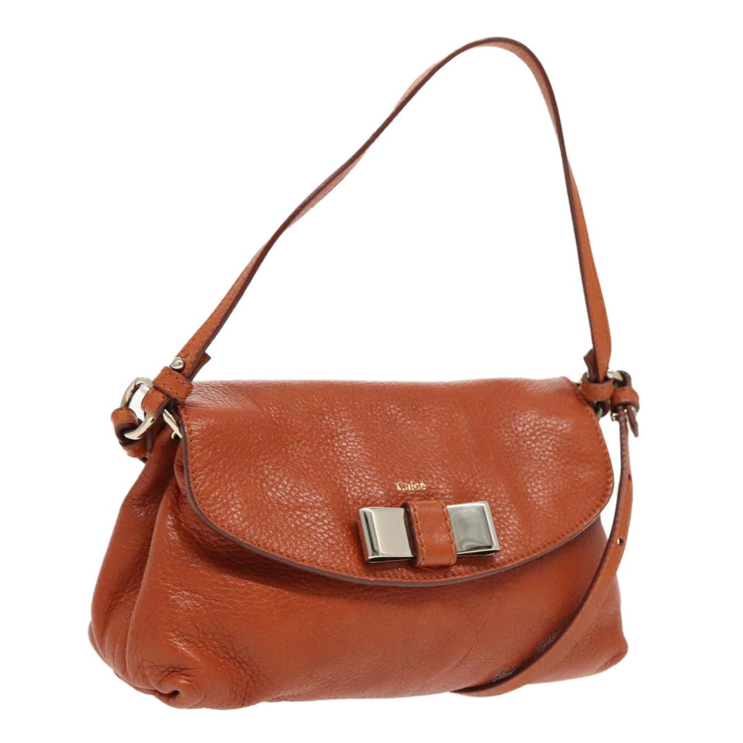 Chloe Lily Hand Bag Leather 2way Brown fm3985