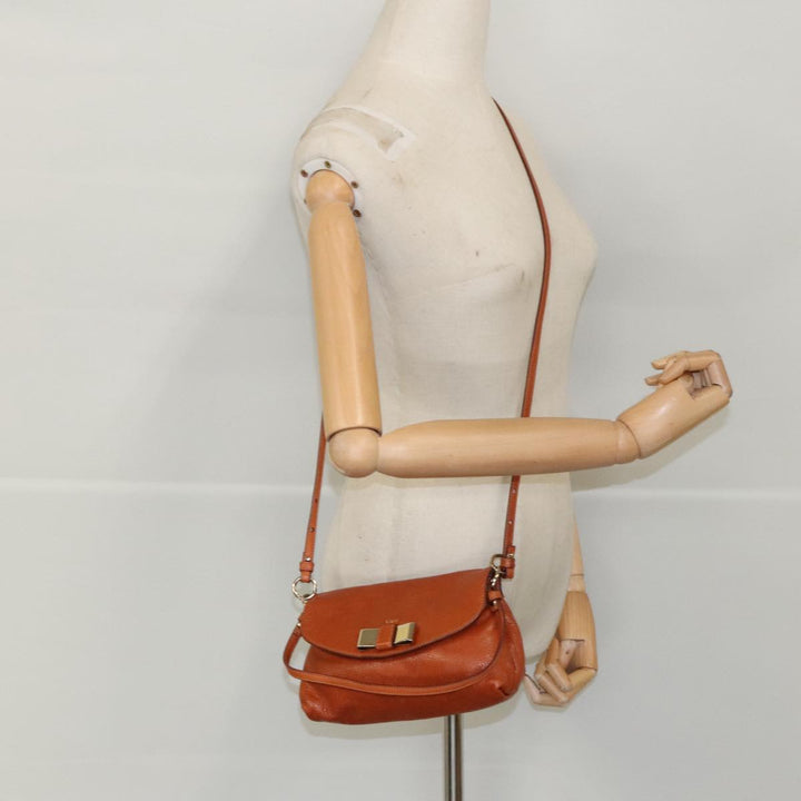 Chloe Lily Hand Bag Leather 2way Brown fm3985