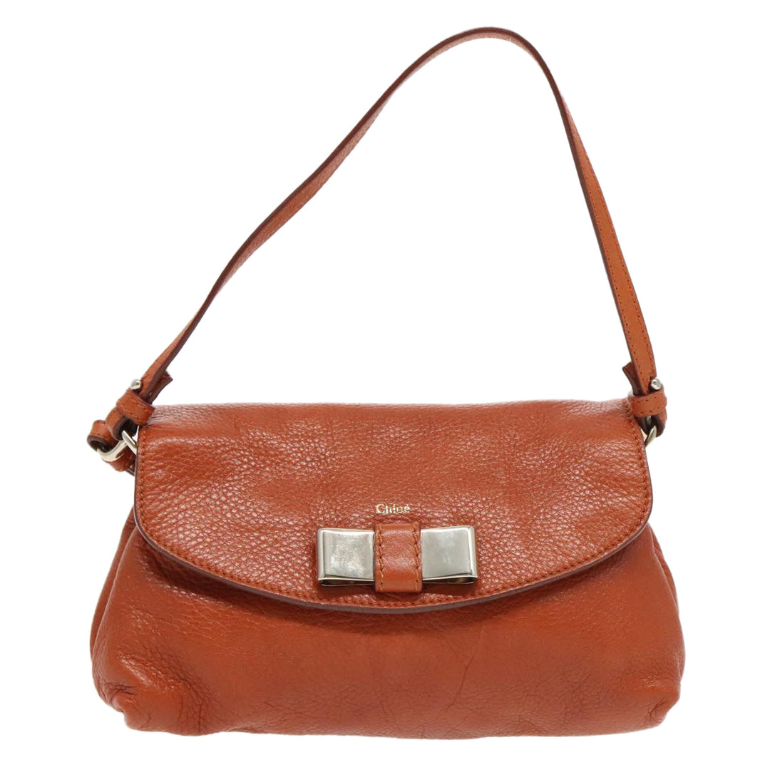 Chloe Lily Hand Bag Leather 2way Brown fm3985