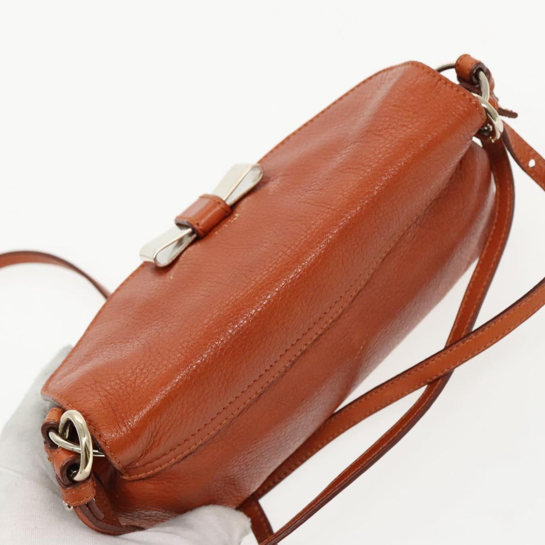 Chloe Lily Hand Bag Leather 2way Brown fm3985