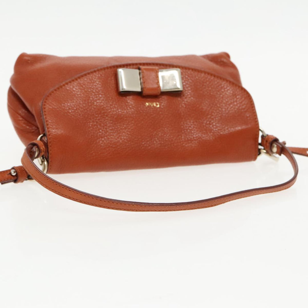 Chloe Lily Hand Bag Leather 2way Brown fm3985
