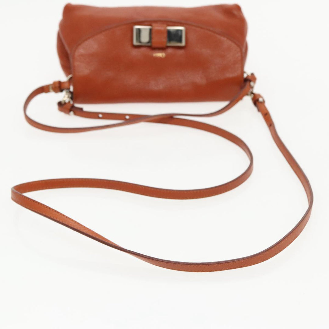 Chloe Lily Hand Bag Leather 2way Brown fm3985