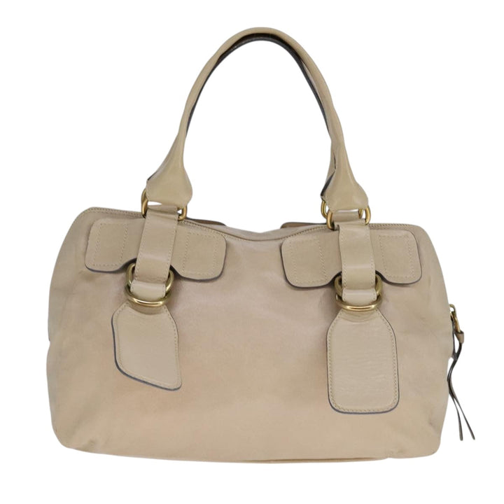 Chloe Hand Bag Leather Beige fm4270