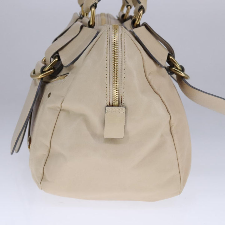 Chloe Hand Bag Leather Beige fm4270