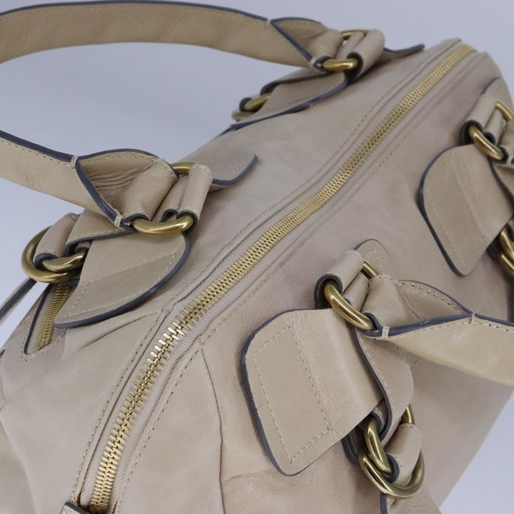 Chloe Hand Bag Leather Beige fm4270