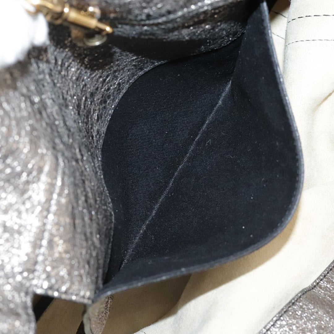 Chloe Anson Hand Bag Leather White Black fm4271