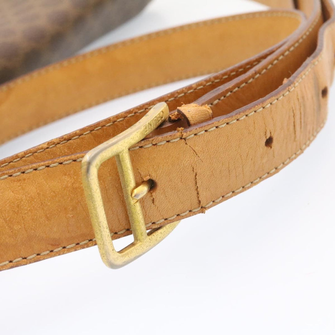 Celine Horse Carriage Macadam Canvas Shoulder Bag Brown  fm673