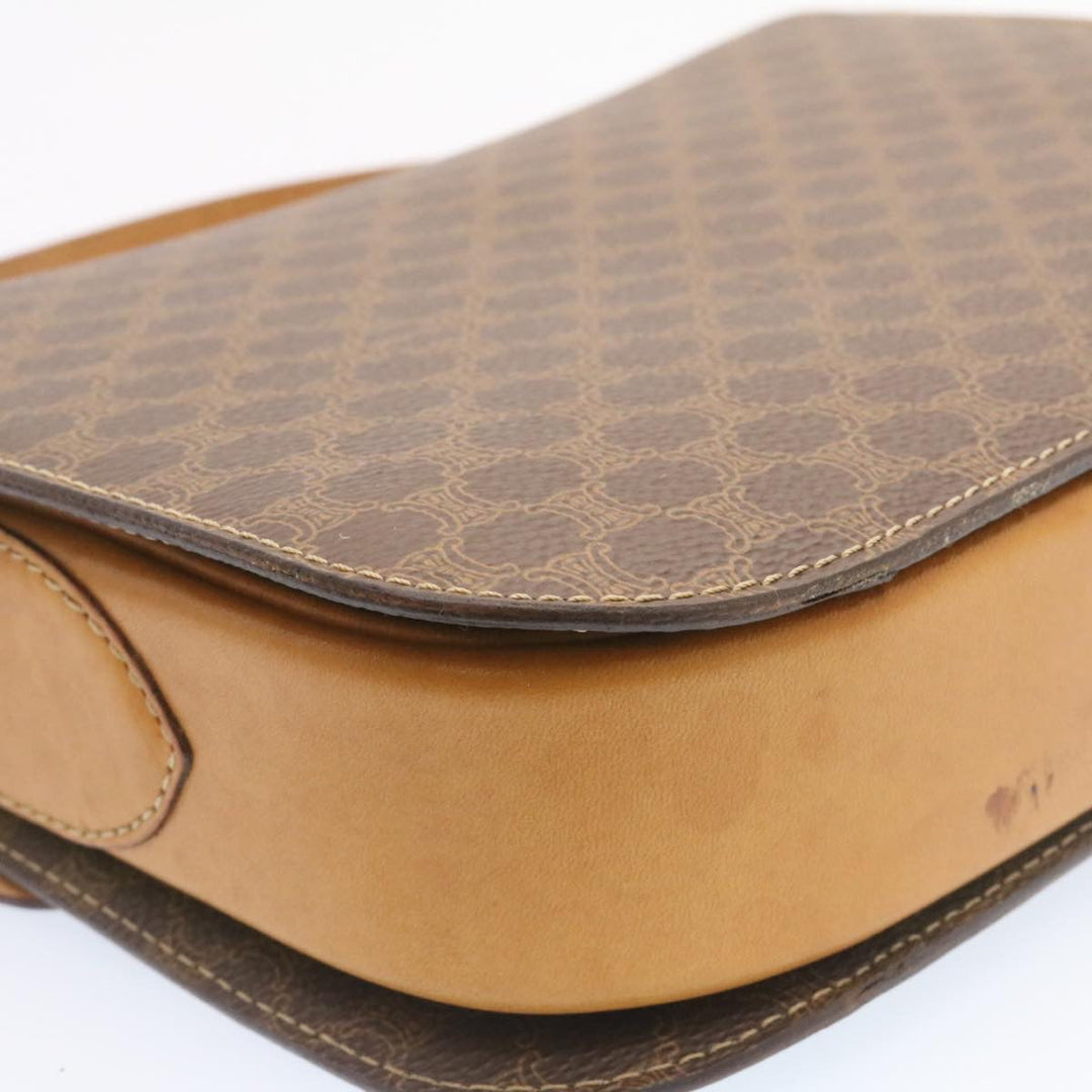 Celine Horse Carriage Macadam Canvas Shoulder Bag Brown  fm673