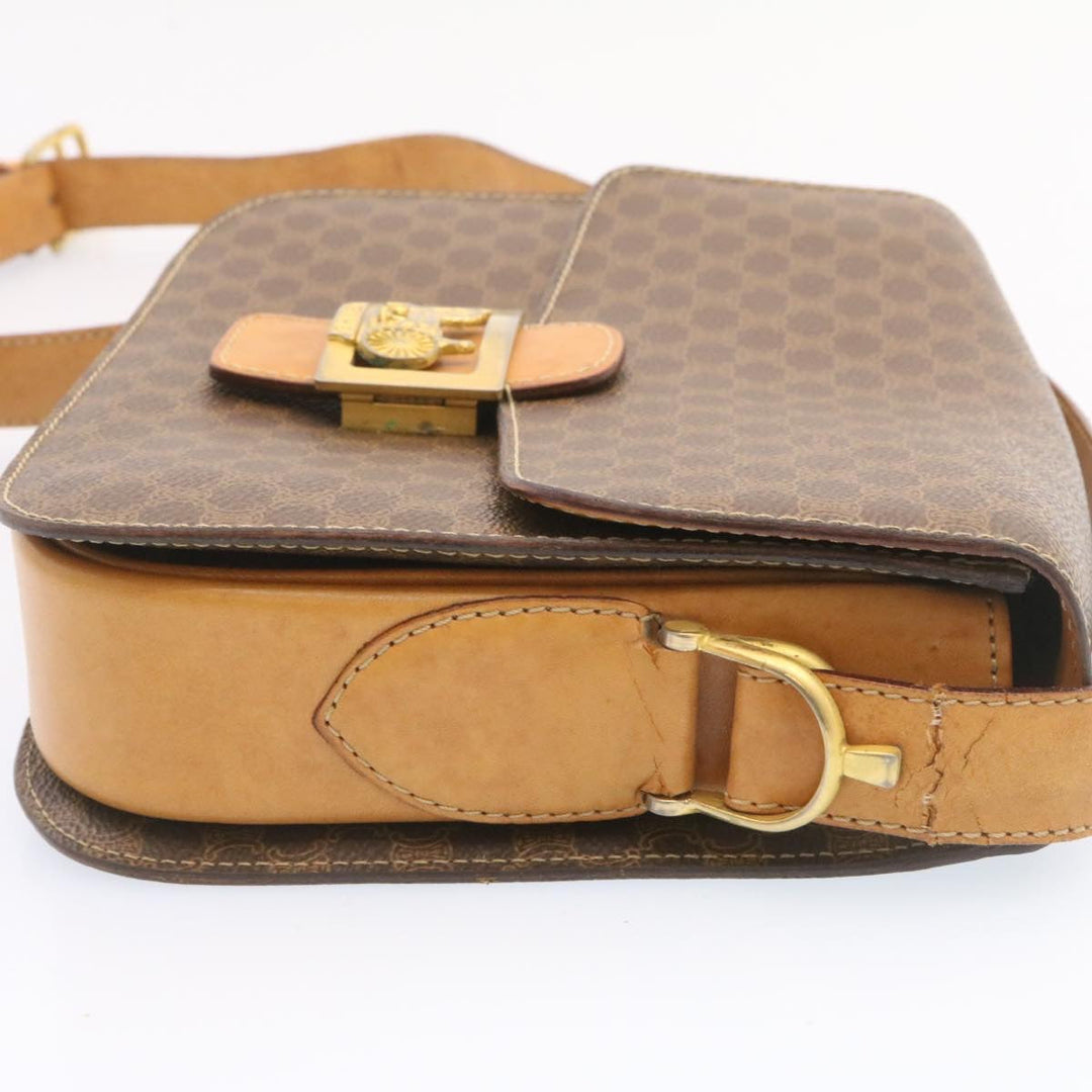 Celine Horse Carriage Macadam Canvas Shoulder Bag Brown  fm673