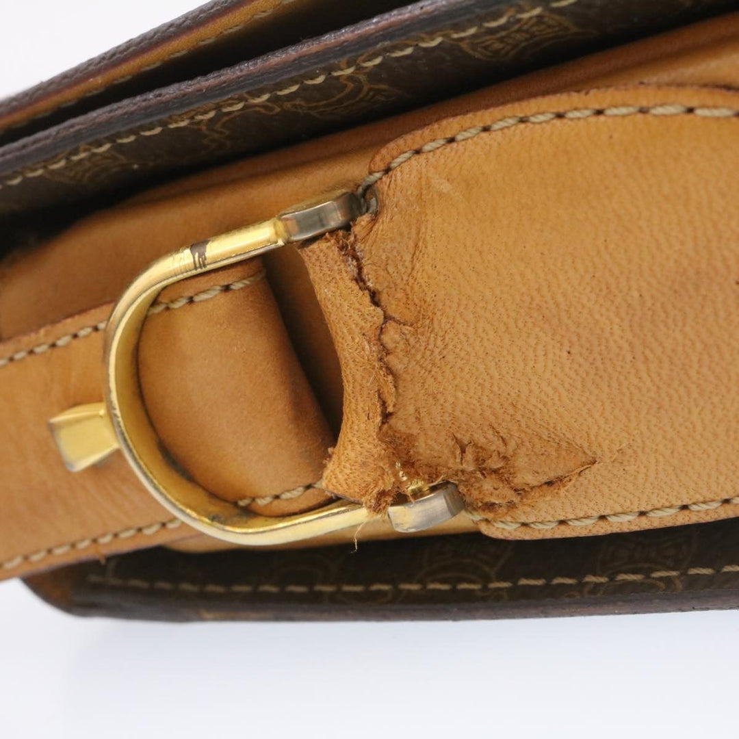 Celine Horse Carriage Macadam Canvas Shoulder Bag Brown  fm673