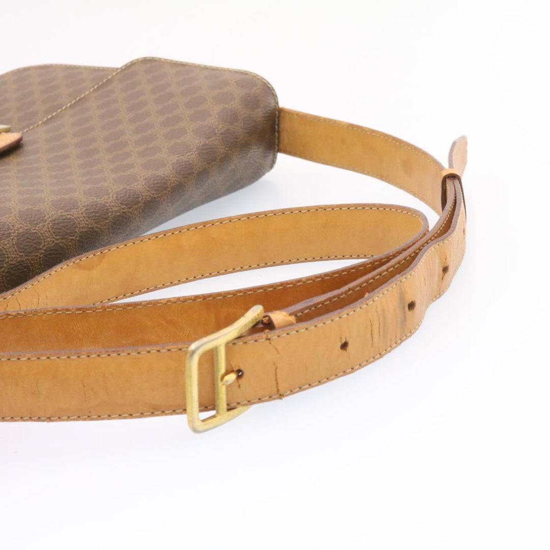 Celine Horse Carriage Macadam Canvas Shoulder Bag Brown  fm673