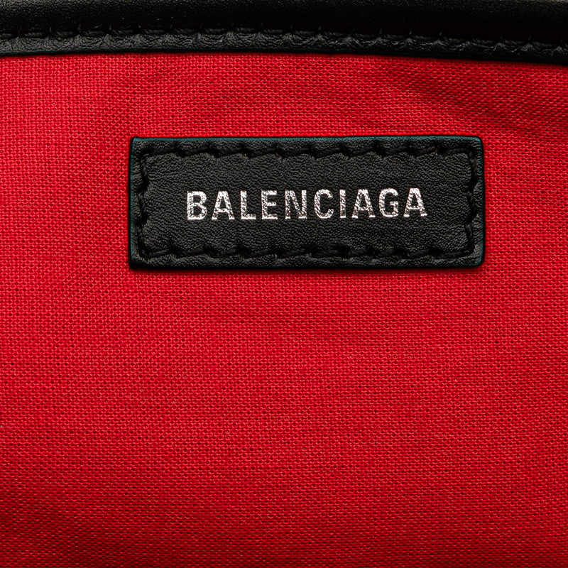 Top Quality Balenciaga Wool Leather Navy Cabas M Check Handbag Tote 339933