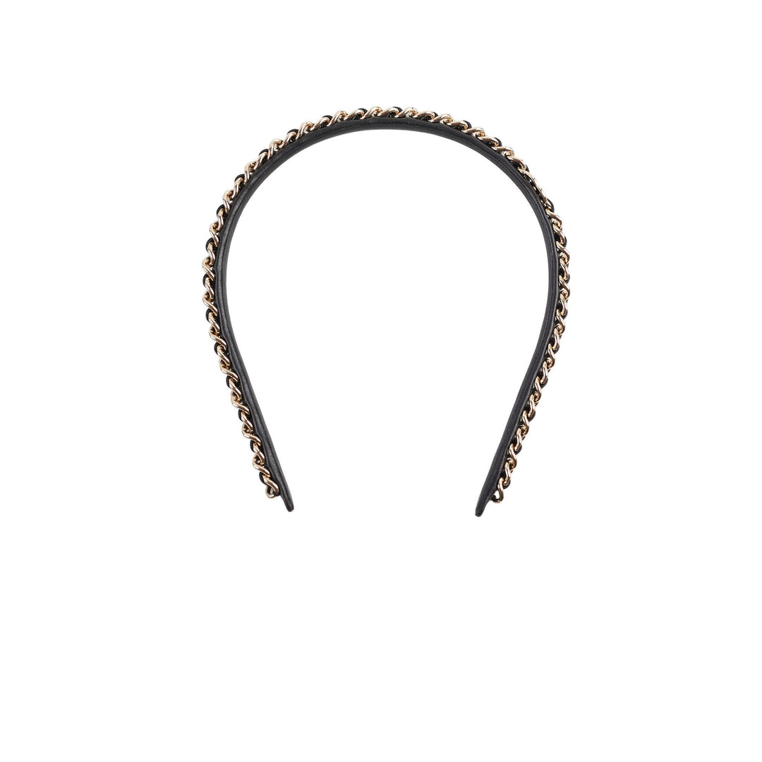 Top Quality Chanel Black Chain CC Logo Headband