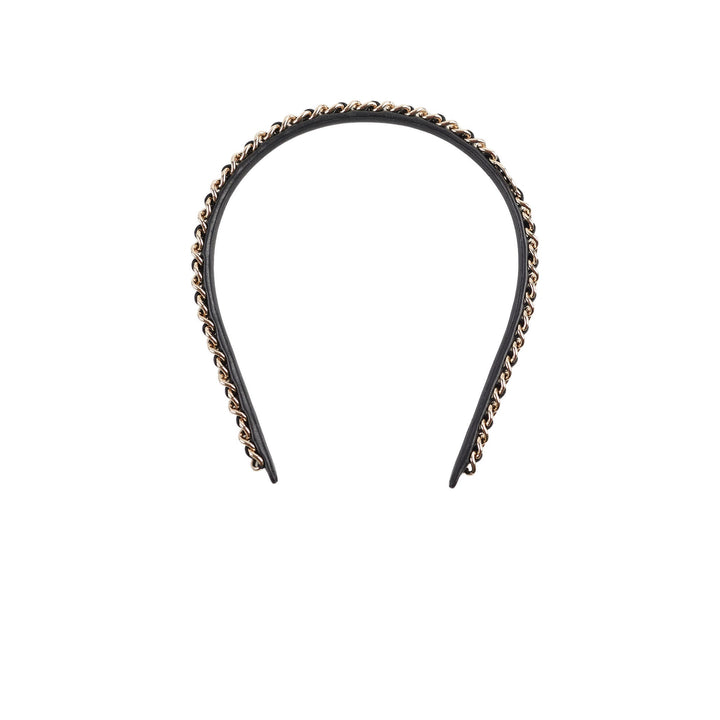 Top Quality Chanel Black Chain CC Logo Headband