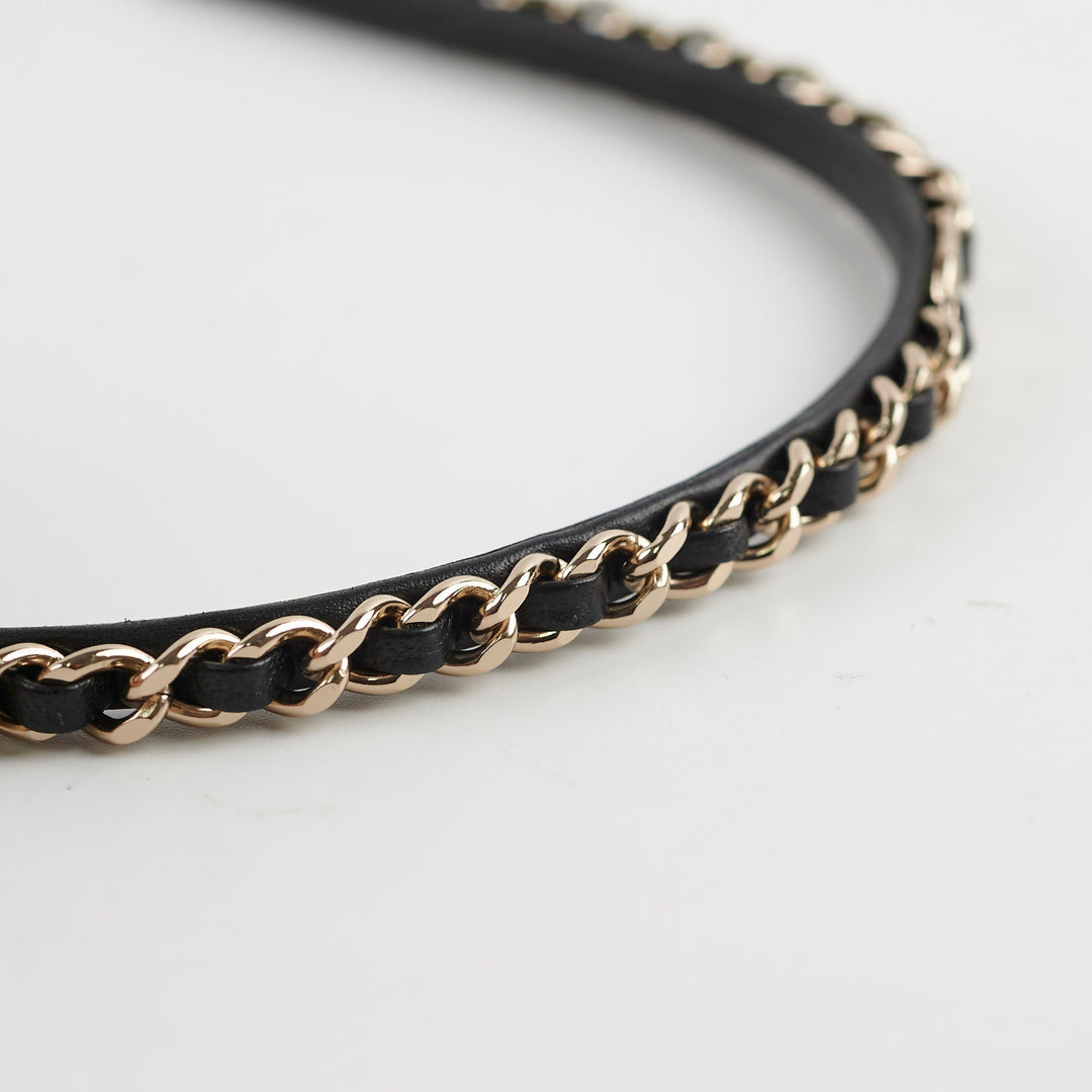 Top Quality Chanel Black Chain CC Logo Headband