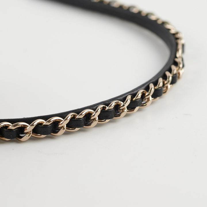 Top Quality Chanel Black Chain CC Logo Headband