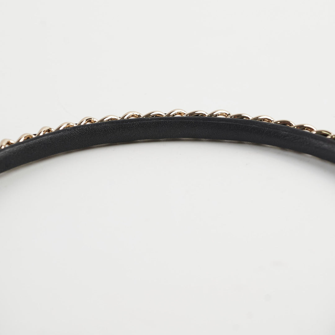 Top Quality Chanel Black Chain CC Logo Headband
