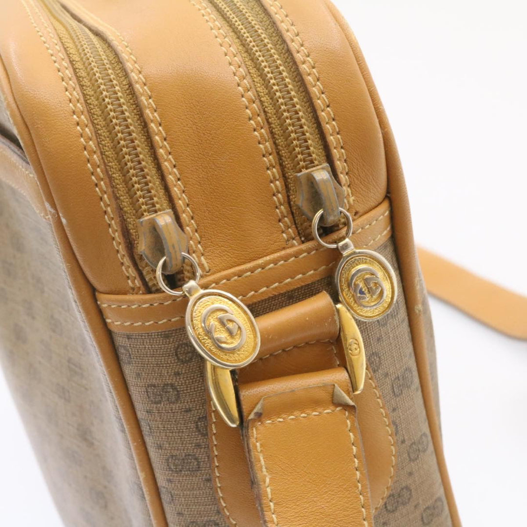 GUCCI Micro GG Canvas Cross body Shoulder Bag PVC Leather Beige  am1195g