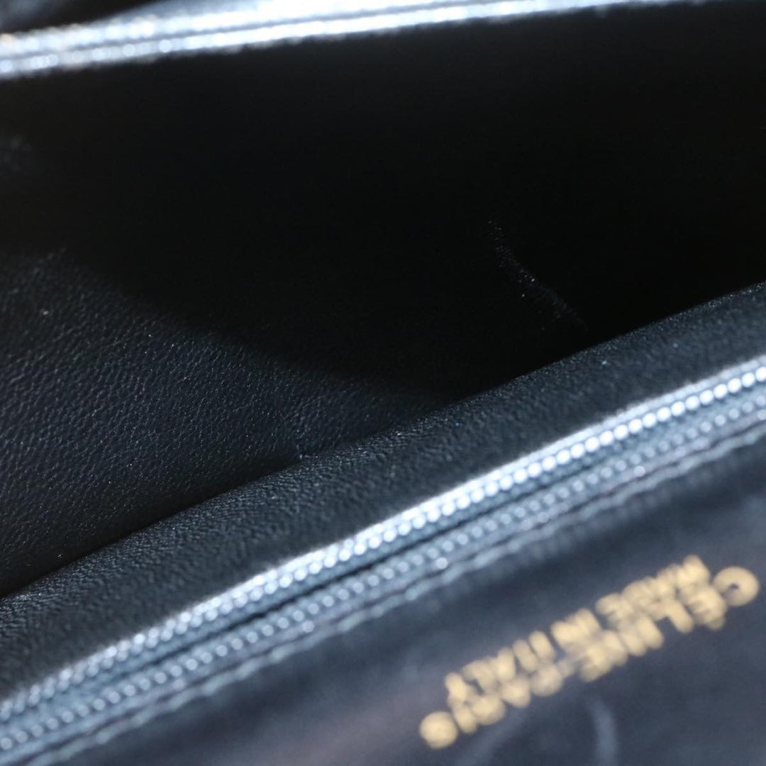 Celine C Macadam Horse Carriage Shoulder Bag Canvas Black Gold Auth am1471g