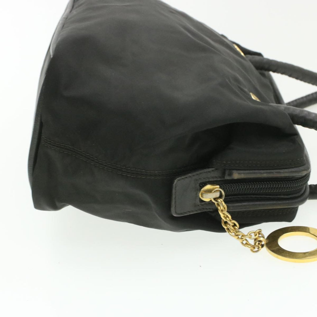 Celine Nylon Tote Bag Black Auth am173g