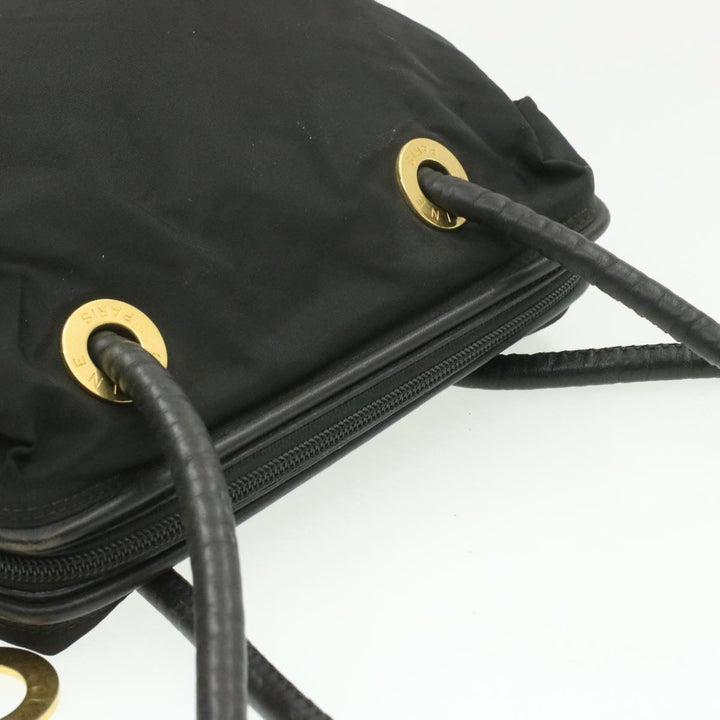 Celine Nylon Tote Bag Black Auth am173g